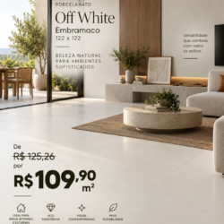 Porcelanato Acetinado Loft Off White Acetinado 90x90 - Embramaco