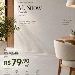 Porcelanato Monte Saint Michez Snow Acetinado 83x83 - Castelli
